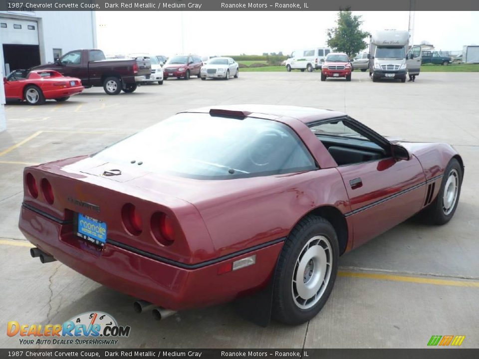 1987 Chevrolet Corvette Coupe Dark Red Metallic / Medium Gray Photo #10