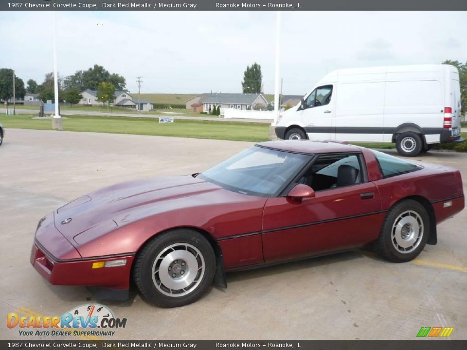 1987 Chevrolet Corvette Coupe Dark Red Metallic / Medium Gray Photo #13