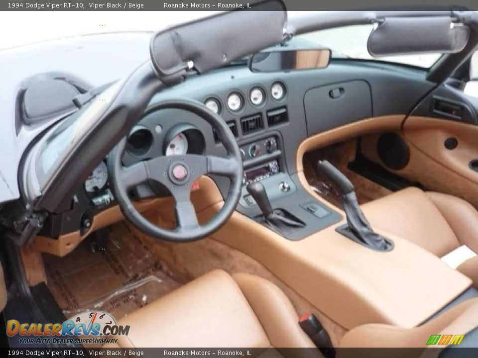 1994 Dodge Viper RT-10 Viper Black / Beige Photo #14