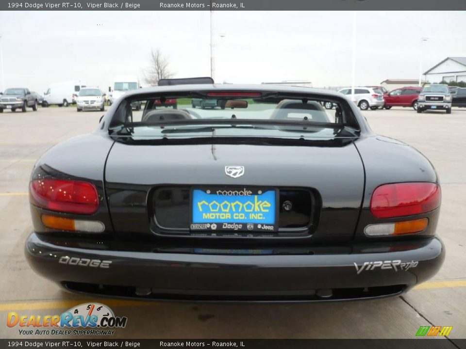 1994 Dodge Viper RT-10 Viper Black / Beige Photo #22