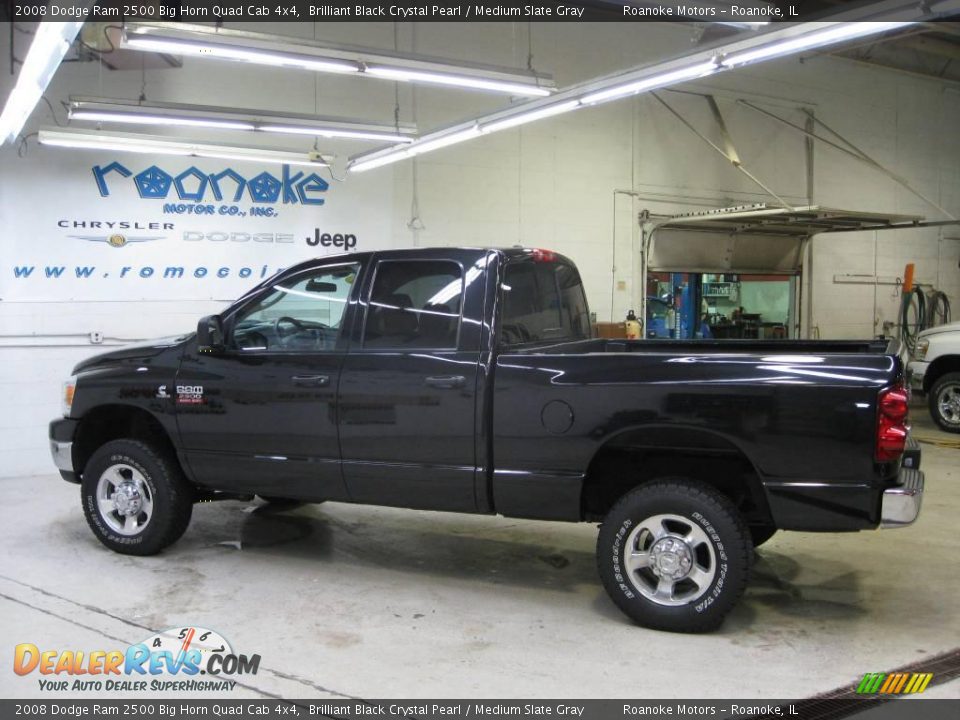2008 Dodge Ram 2500 Big Horn Quad Cab 4x4 Brilliant Black Crystal Pearl / Medium Slate Gray Photo #1