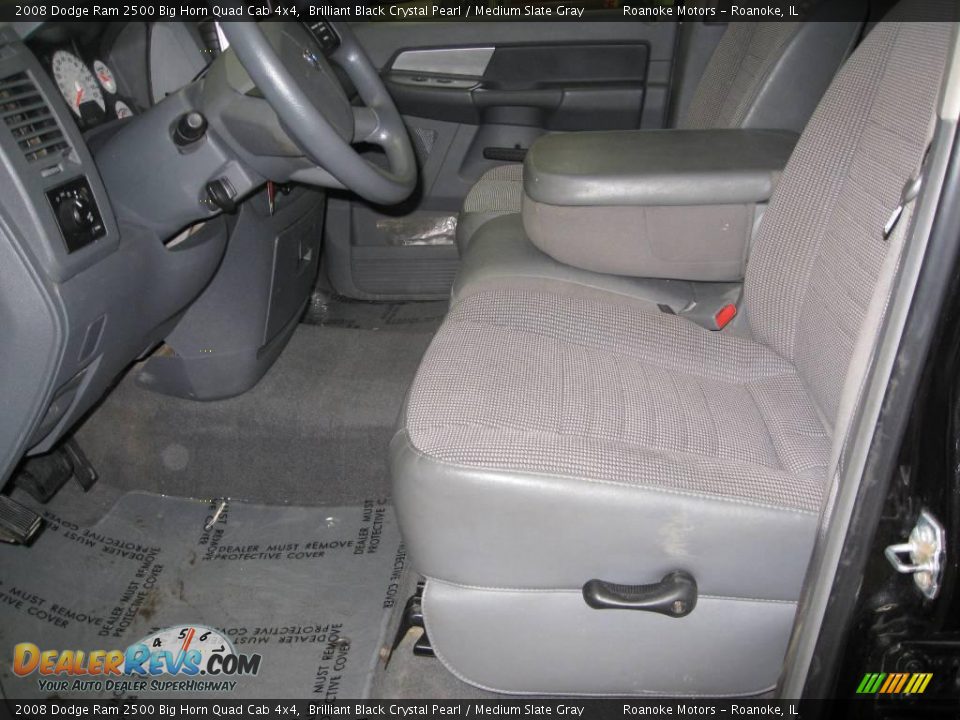 2008 Dodge Ram 2500 Big Horn Quad Cab 4x4 Brilliant Black Crystal Pearl / Medium Slate Gray Photo #2