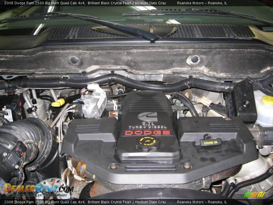 2008 Dodge Ram 2500 Big Horn Quad Cab 4x4 Brilliant Black Crystal Pearl / Medium Slate Gray Photo #3