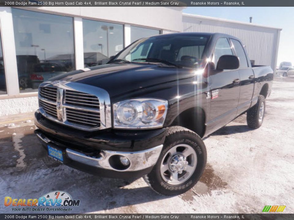 2008 Dodge Ram 2500 Big Horn Quad Cab 4x4 Brilliant Black Crystal Pearl / Medium Slate Gray Photo #6