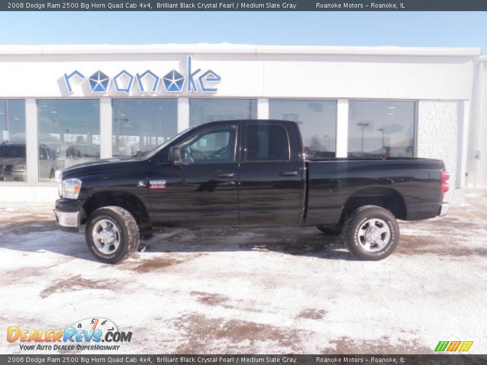 2008 Dodge Ram 2500 Big Horn Quad Cab 4x4 Brilliant Black Crystal Pearl / Medium Slate Gray Photo #7