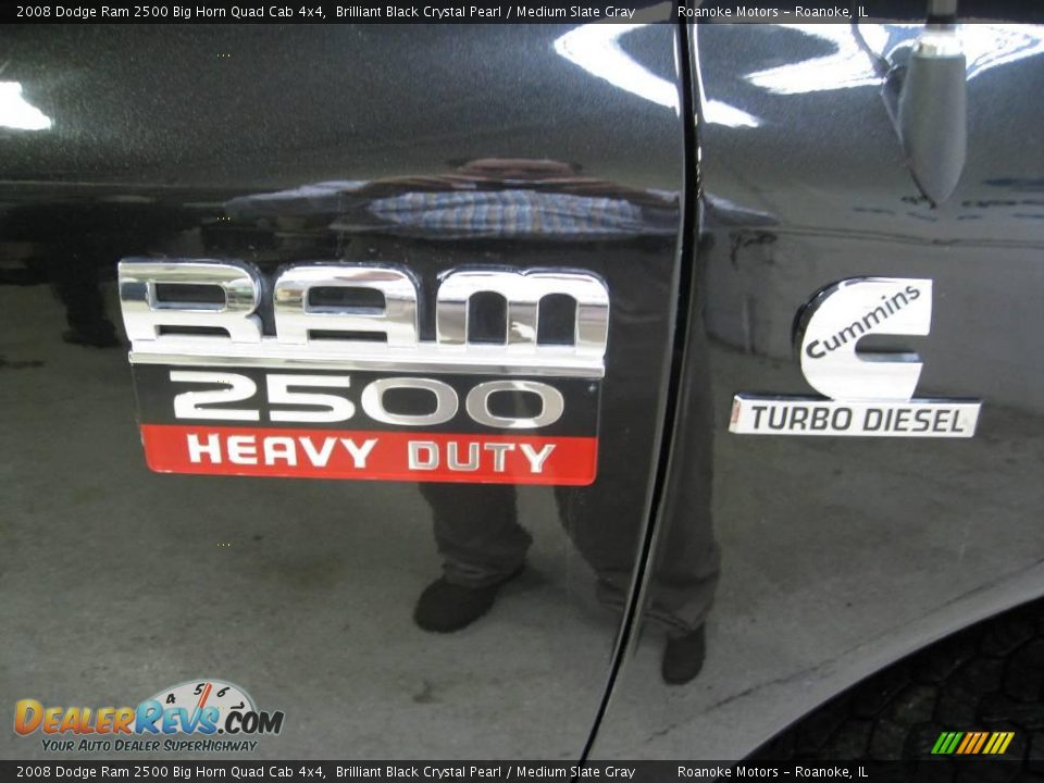 2008 Dodge Ram 2500 Big Horn Quad Cab 4x4 Brilliant Black Crystal Pearl / Medium Slate Gray Photo #8