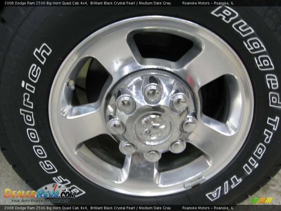 2008 Dodge Ram 2500 Big Horn Quad Cab 4x4 Brilliant Black Crystal Pearl / Medium Slate Gray Photo #11