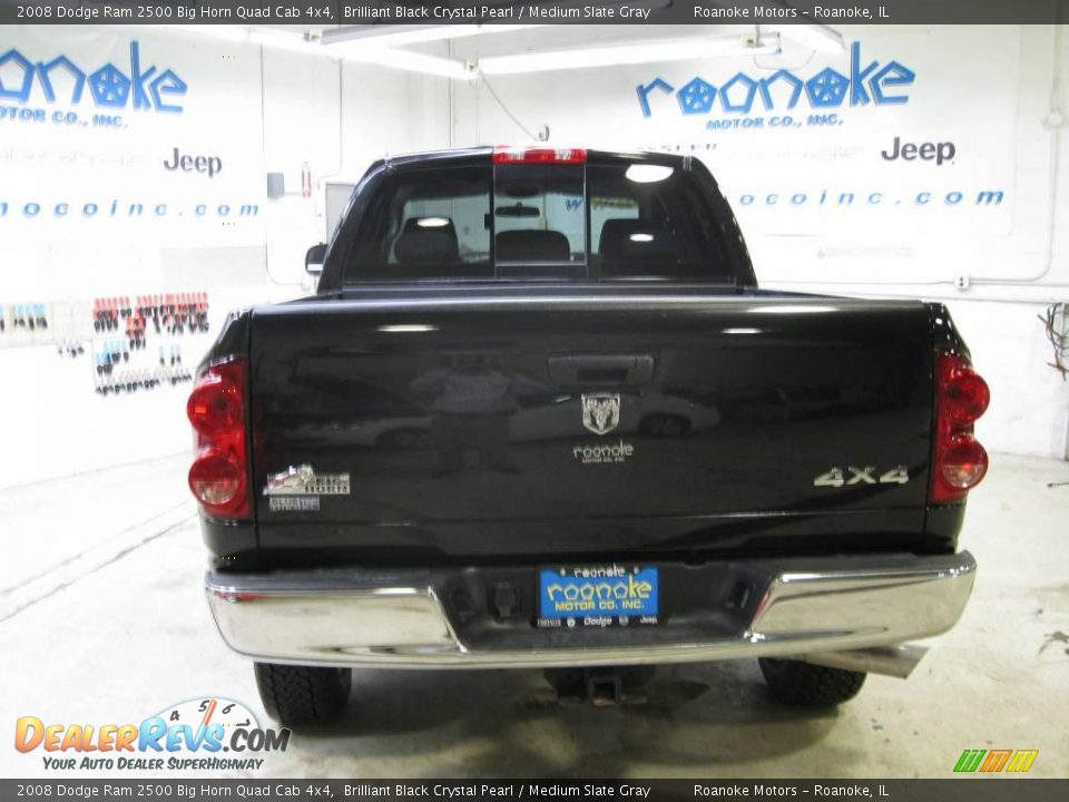 2008 Dodge Ram 2500 Big Horn Quad Cab 4x4 Brilliant Black Crystal Pearl / Medium Slate Gray Photo #12