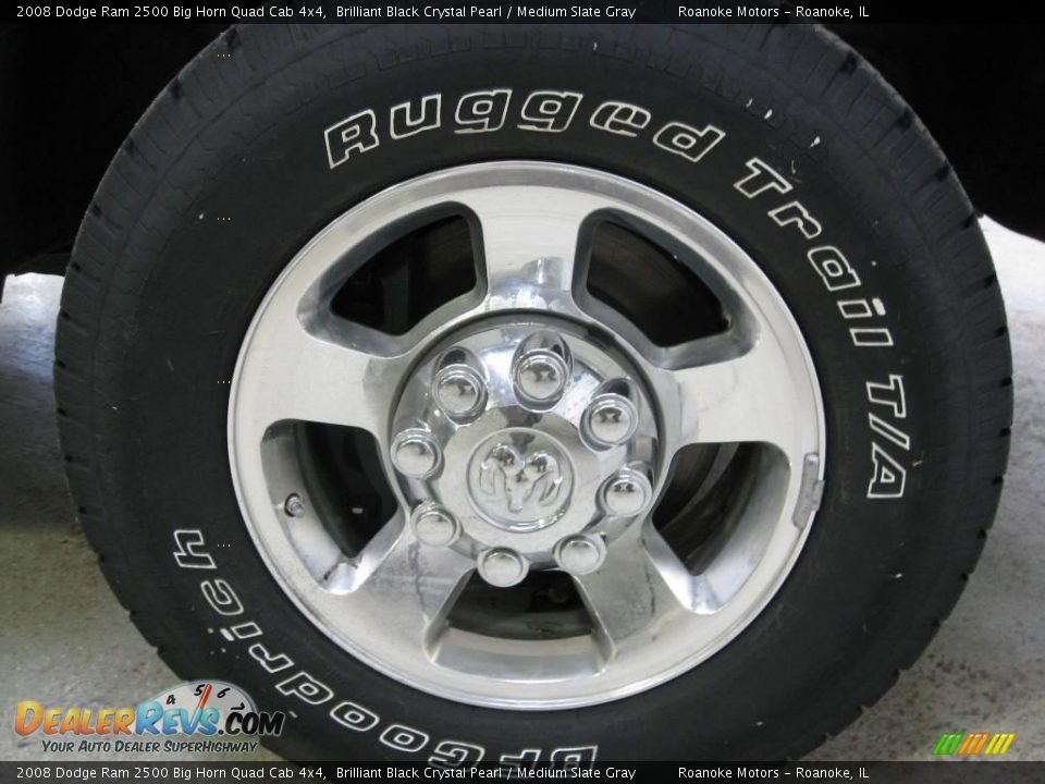 2008 Dodge Ram 2500 Big Horn Quad Cab 4x4 Brilliant Black Crystal Pearl / Medium Slate Gray Photo #13