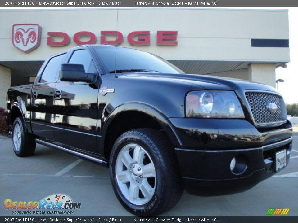 2007 Ford F150 Harley-Davidson SuperCrew 4x4 Black / Black Photo #1