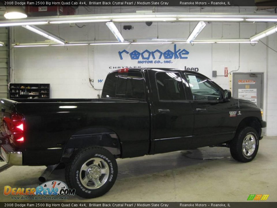 2008 Dodge Ram 2500 Big Horn Quad Cab 4x4 Brilliant Black Crystal Pearl / Medium Slate Gray Photo #15