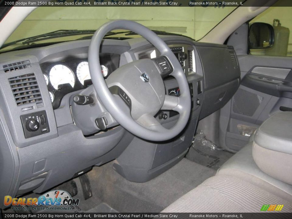 2008 Dodge Ram 2500 Big Horn Quad Cab 4x4 Brilliant Black Crystal Pearl / Medium Slate Gray Photo #22