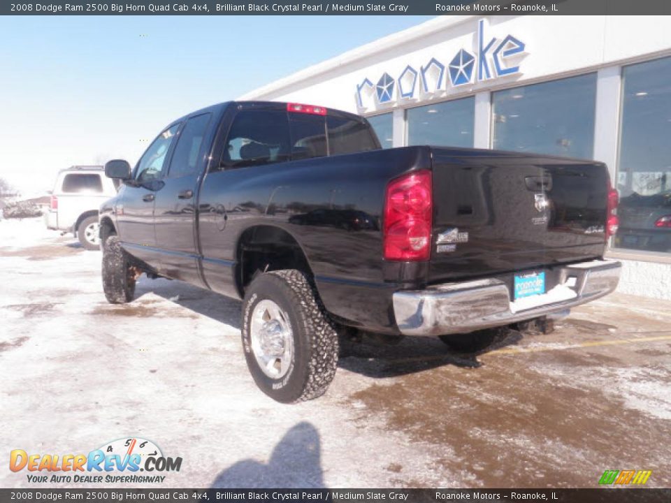 2008 Dodge Ram 2500 Big Horn Quad Cab 4x4 Brilliant Black Crystal Pearl / Medium Slate Gray Photo #24