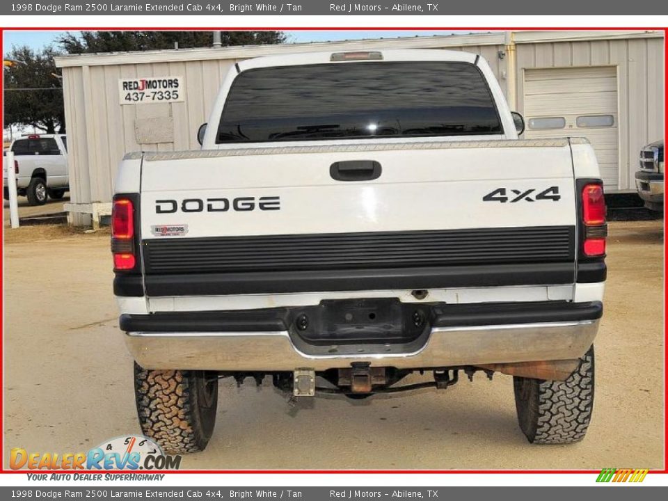1998 Dodge Ram 2500 Laramie Extended Cab 4x4 Bright White / Tan Photo #4