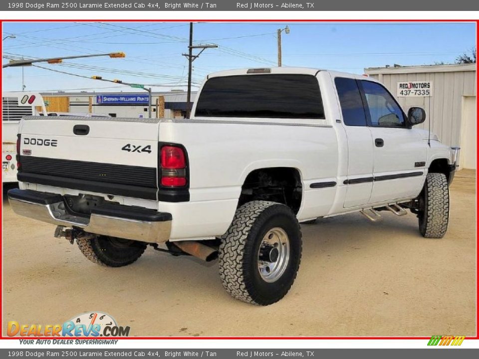 1998 Dodge Ram 2500 Laramie Extended Cab 4x4 Bright White / Tan Photo #7