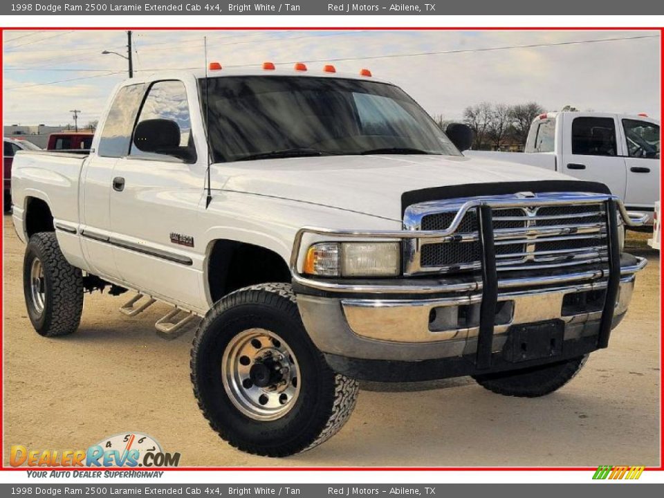 1998 Dodge Ram 2500 Laramie Extended Cab 4x4 Bright White / Tan Photo #9