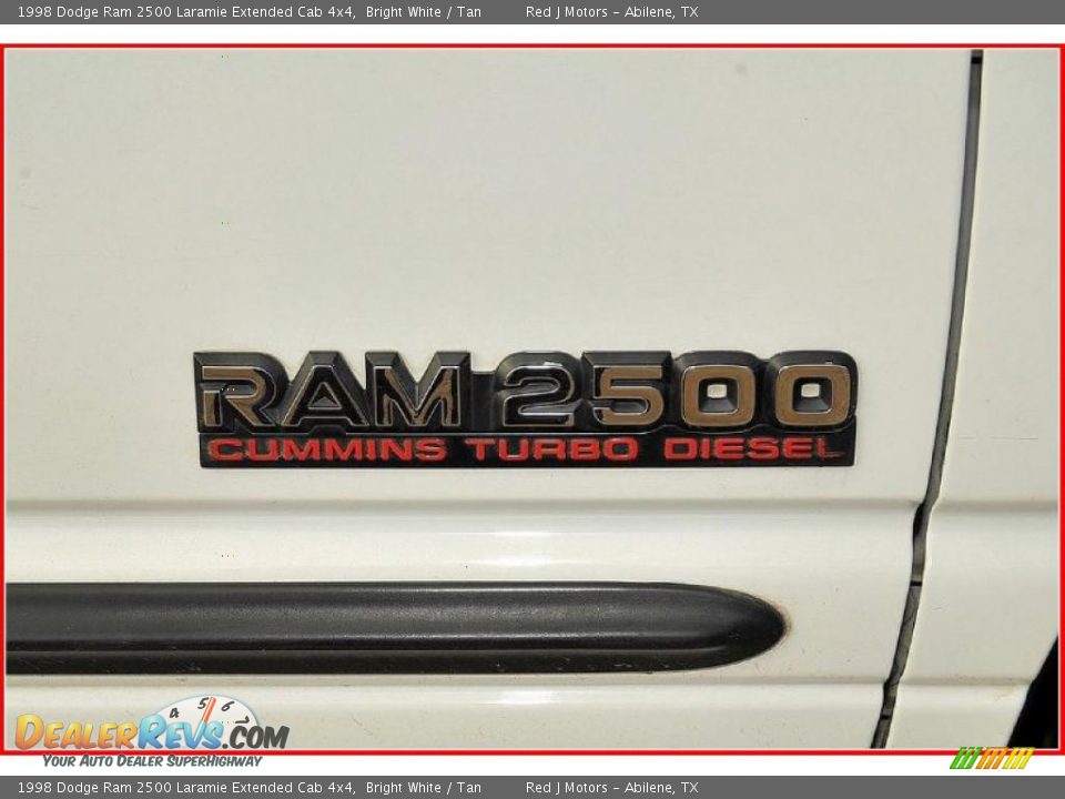 1998 Dodge Ram 2500 Laramie Extended Cab 4x4 Bright White / Tan Photo #19