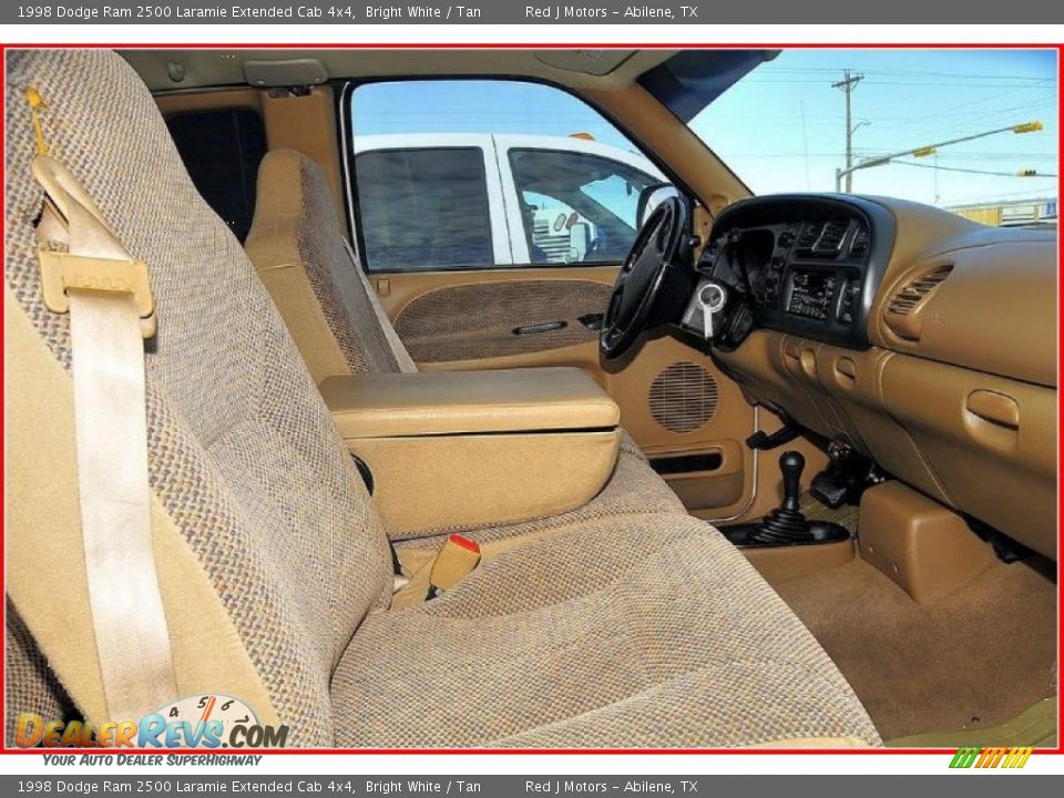 1998 Dodge Ram 2500 Laramie Extended Cab 4x4 Bright White / Tan Photo #21