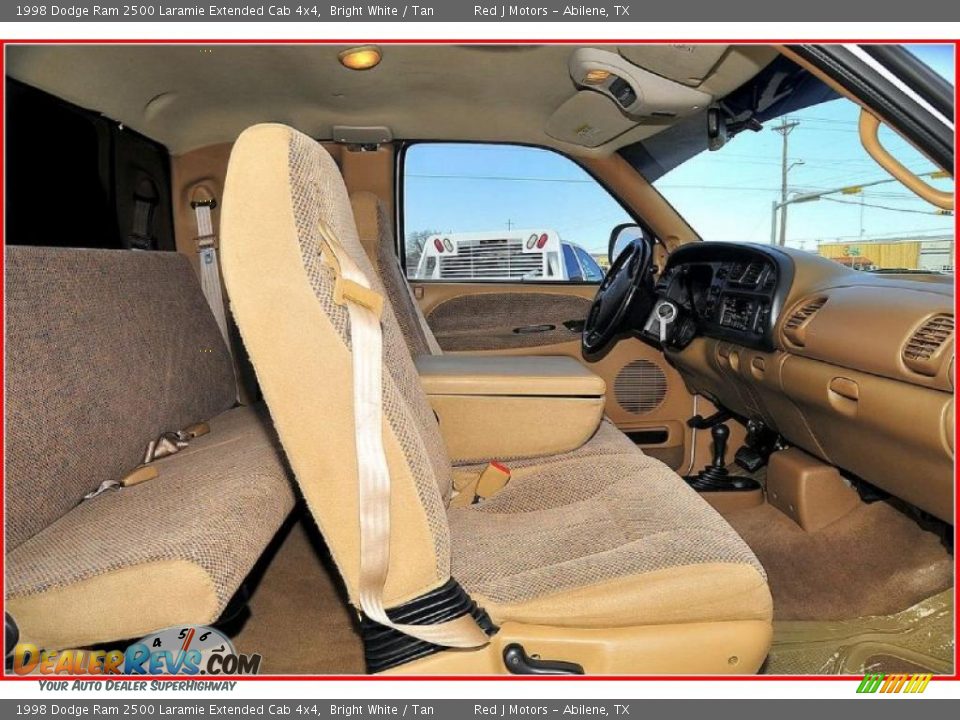 1998 Dodge Ram 2500 Laramie Extended Cab 4x4 Bright White / Tan Photo #23