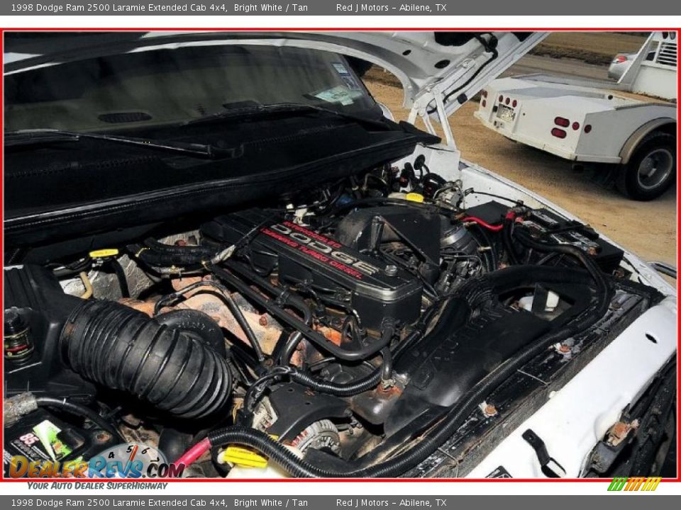 1998 Dodge Ram 2500 Laramie Extended Cab 4x4 Bright White / Tan Photo #24