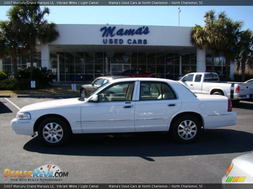 2007 Mercury Grand Marquis LS Vibrant White / Light Camel Photo #1