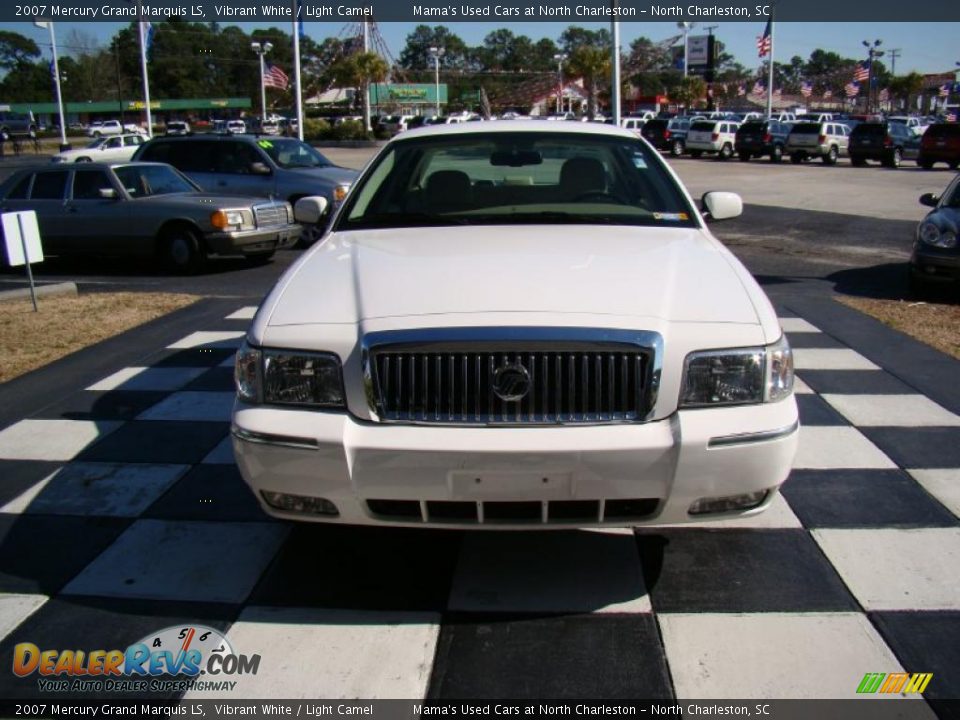 2007 Mercury Grand Marquis LS Vibrant White / Light Camel Photo #4