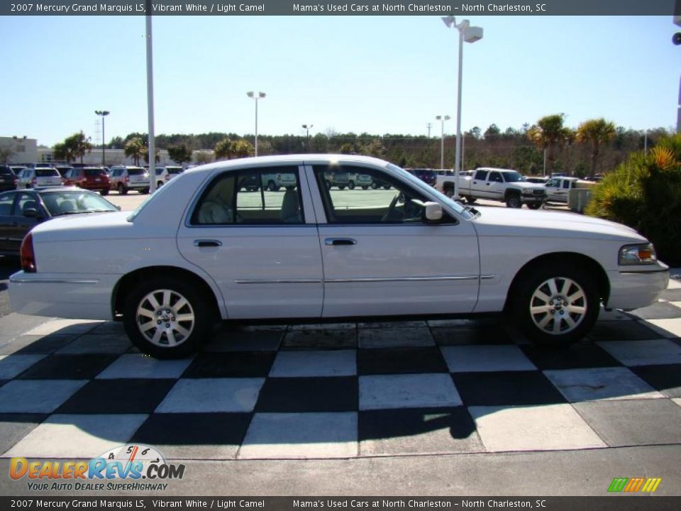 2007 Mercury Grand Marquis LS Vibrant White / Light Camel Photo #6