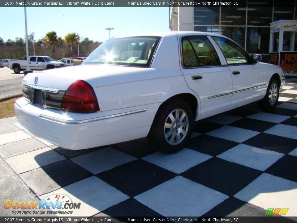 2007 Mercury Grand Marquis LS Vibrant White / Light Camel Photo #7