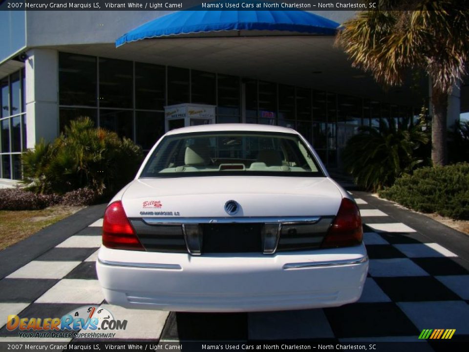 2007 Mercury Grand Marquis LS Vibrant White / Light Camel Photo #8