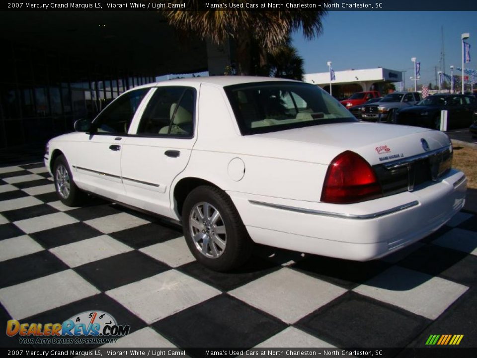 2007 Mercury Grand Marquis LS Vibrant White / Light Camel Photo #9