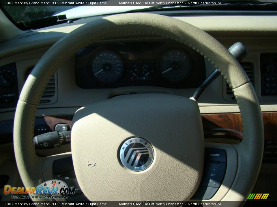 2007 Mercury Grand Marquis LS Vibrant White / Light Camel Photo #25