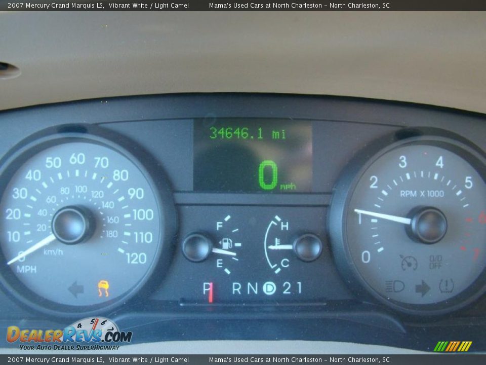 2007 Mercury Grand Marquis LS Vibrant White / Light Camel Photo #30