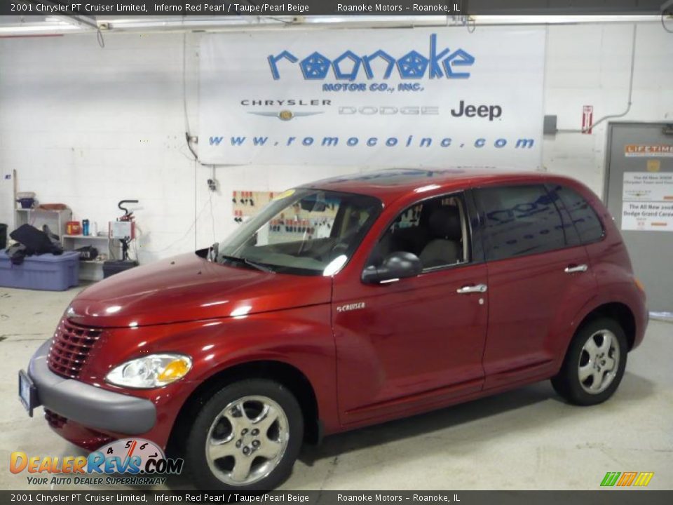 2001 Chrysler PT Cruiser Limited Inferno Red Pearl / Taupe/Pearl Beige Photo #1