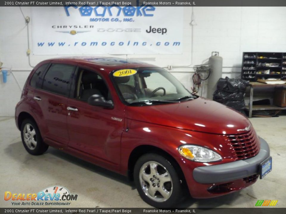 2001 Chrysler PT Cruiser Limited Inferno Red Pearl / Taupe/Pearl Beige Photo #3