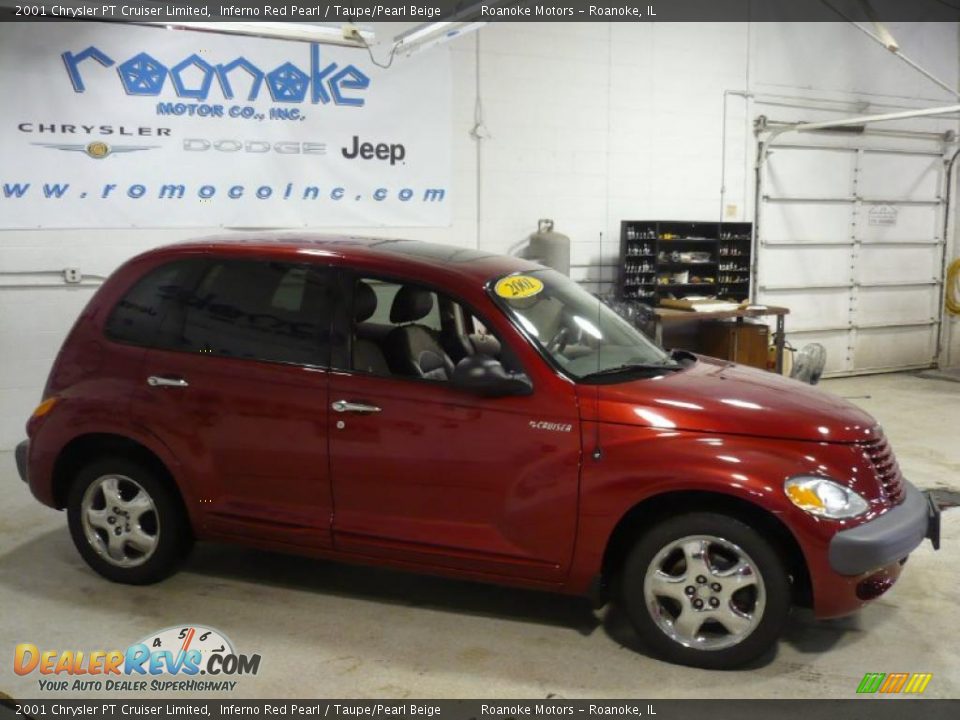 2001 Chrysler PT Cruiser Limited Inferno Red Pearl / Taupe/Pearl Beige Photo #4