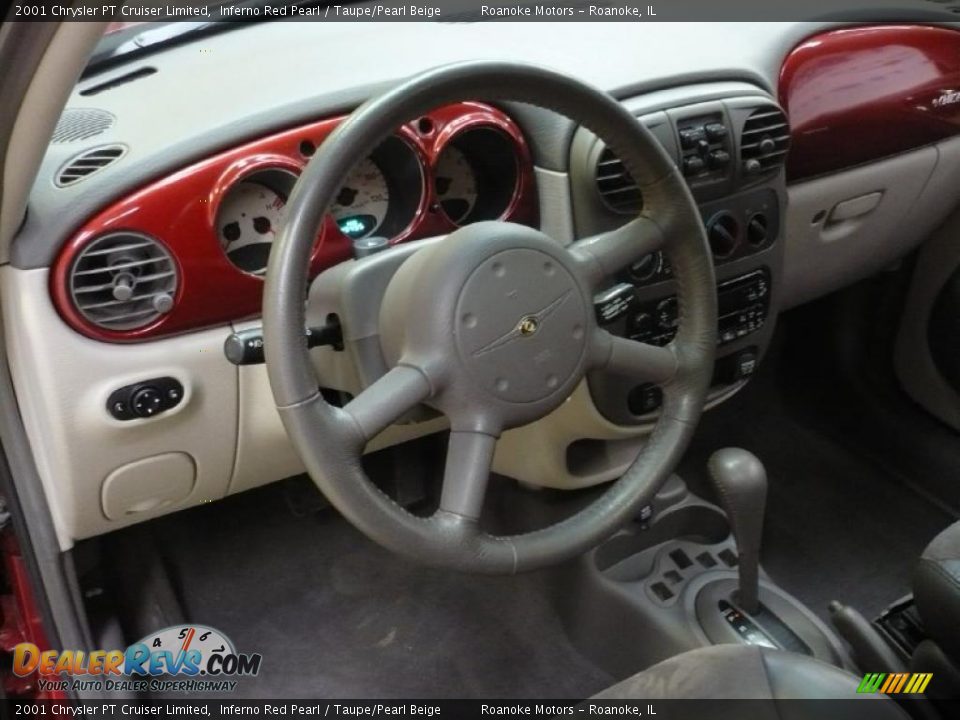 2001 Chrysler PT Cruiser Limited Inferno Red Pearl / Taupe/Pearl Beige Photo #14
