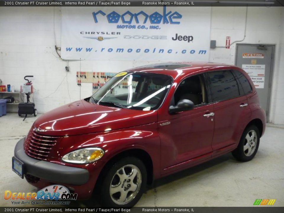 2001 Chrysler PT Cruiser Limited Inferno Red Pearl / Taupe/Pearl Beige Photo #24