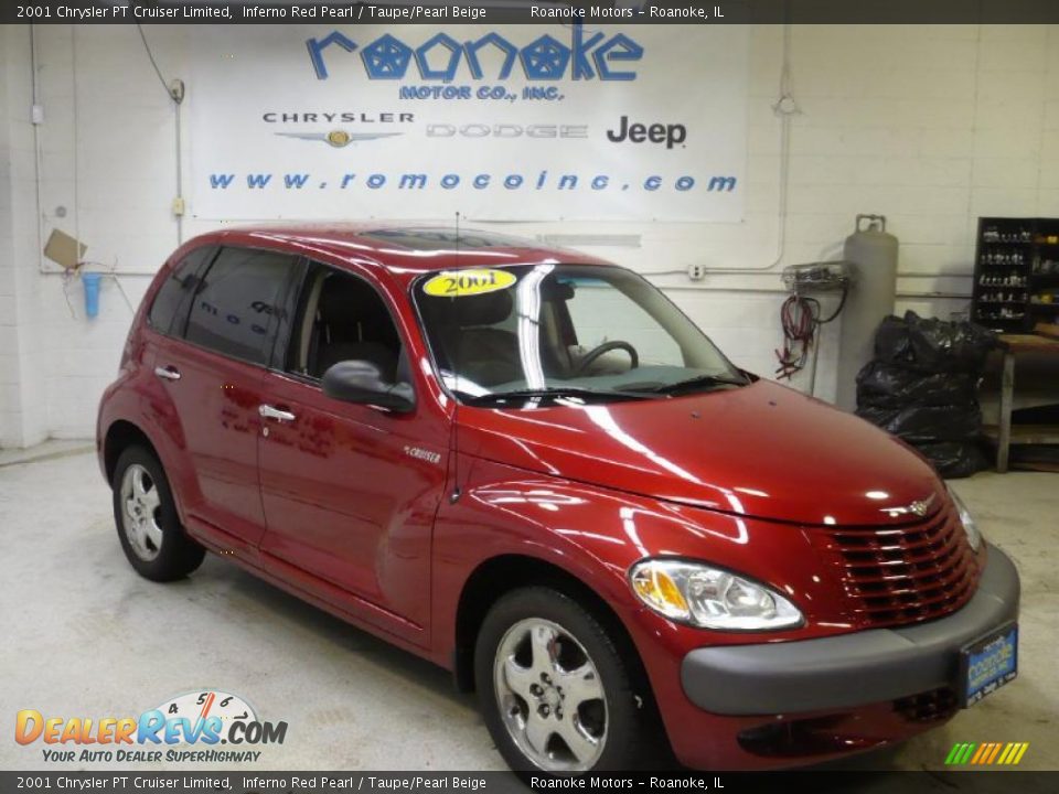 2001 Chrysler PT Cruiser Limited Inferno Red Pearl / Taupe/Pearl Beige Photo #27