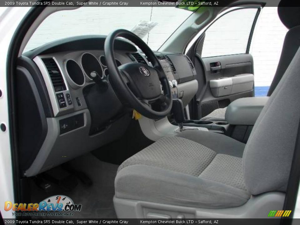 2009 Toyota Tundra SR5 Double Cab Super White / Graphite Gray Photo #5