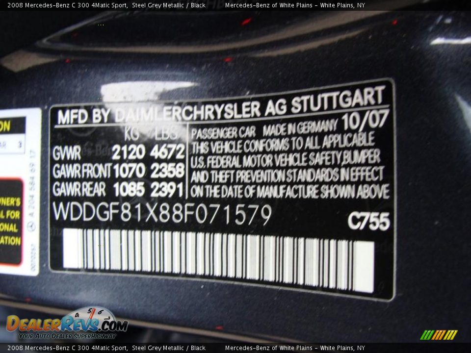 2008 Mercedes-Benz C 300 4Matic Sport Steel Grey Metallic / Black Photo #21