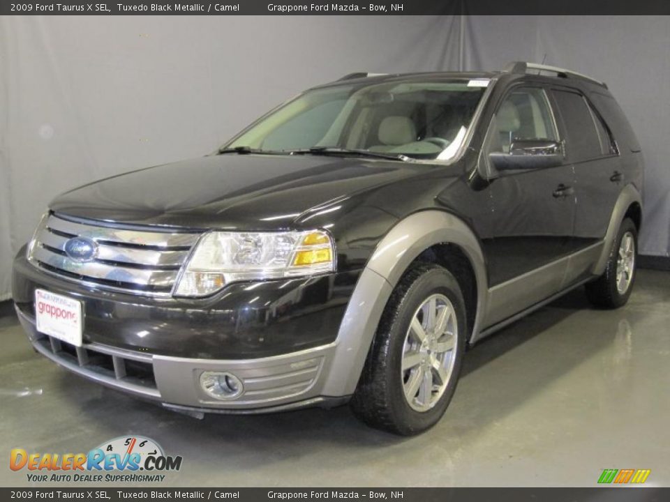 2009 Ford Taurus X SEL Tuxedo Black Metallic / Camel Photo #1