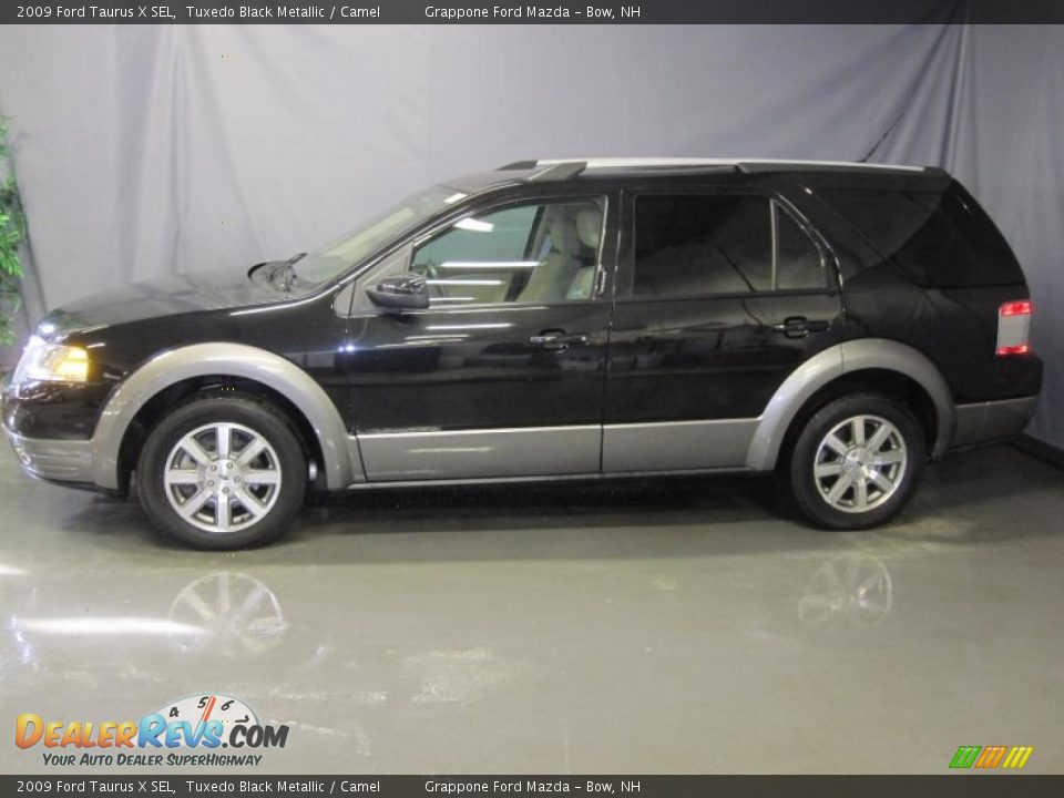 2009 Ford Taurus X SEL Tuxedo Black Metallic / Camel Photo #2
