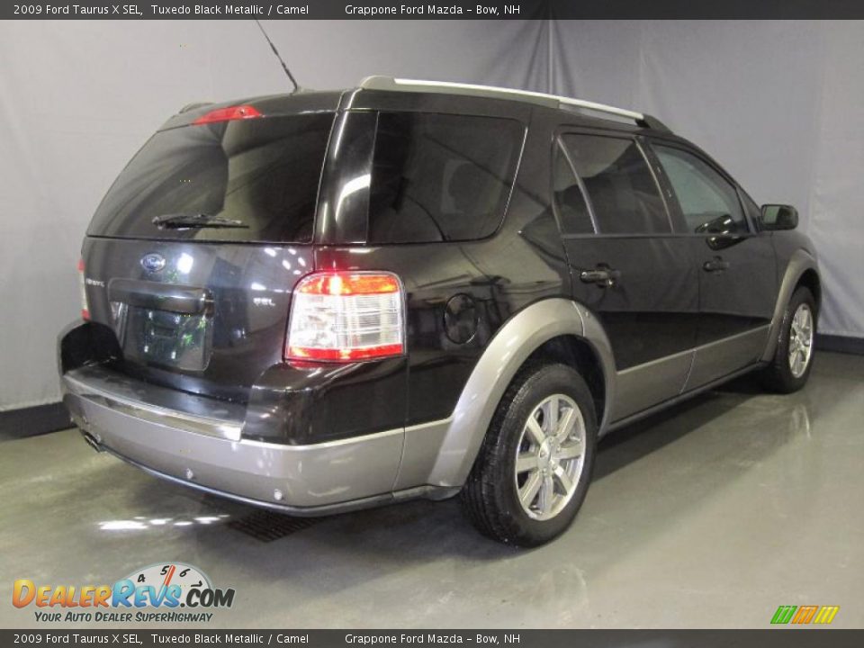 2009 Ford Taurus X SEL Tuxedo Black Metallic / Camel Photo #3
