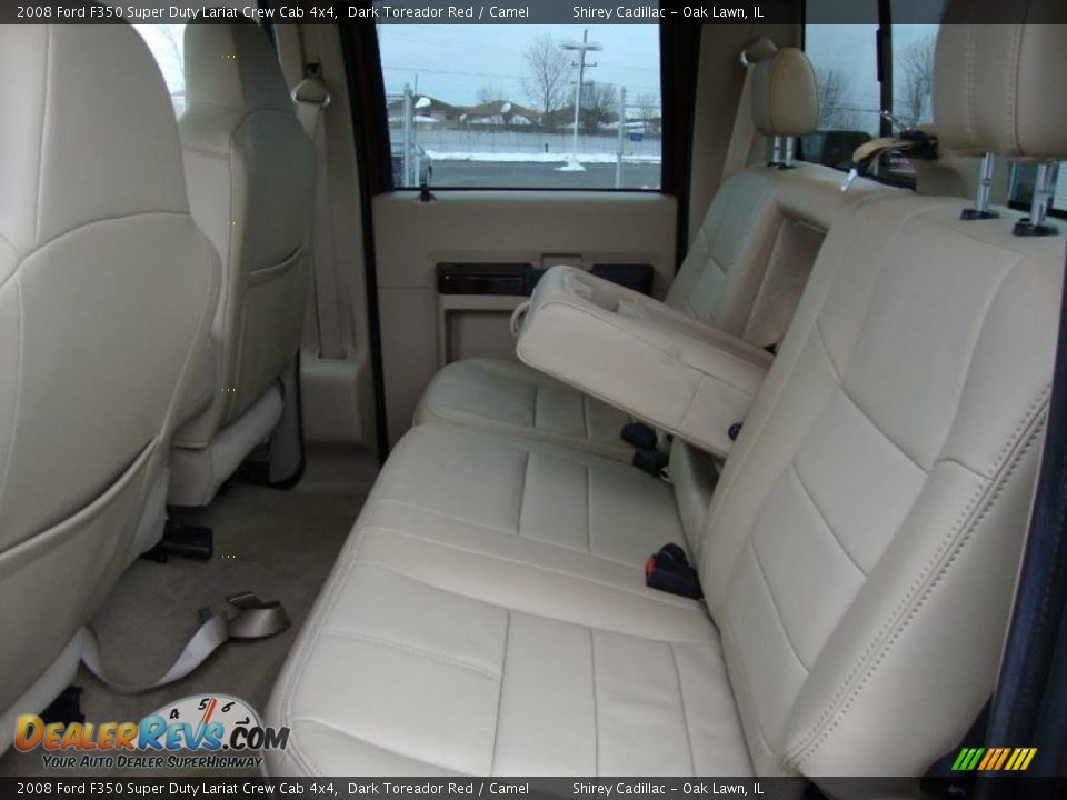 2008 Ford F350 Super Duty Lariat Crew Cab 4x4 Dark Toreador Red / Camel Photo #11