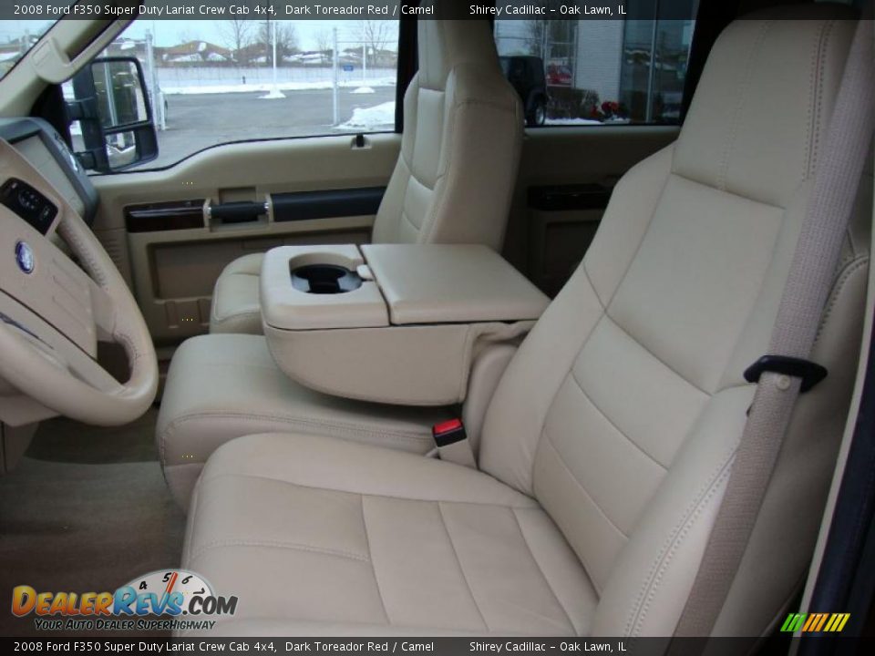 2008 Ford F350 Super Duty Lariat Crew Cab 4x4 Dark Toreador Red / Camel Photo #13