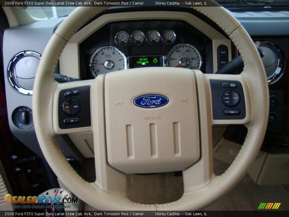 2008 Ford F350 Super Duty Lariat Crew Cab 4x4 Dark Toreador Red / Camel Photo #18
