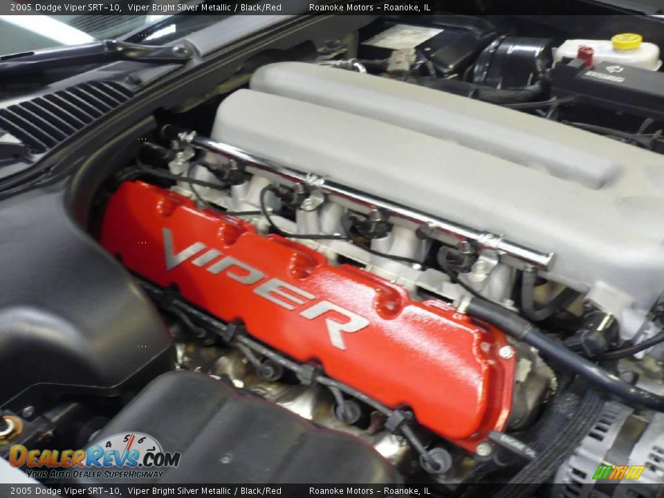 2005 Dodge Viper SRT-10 Viper Bright Silver Metallic / Black/Red Photo #25
