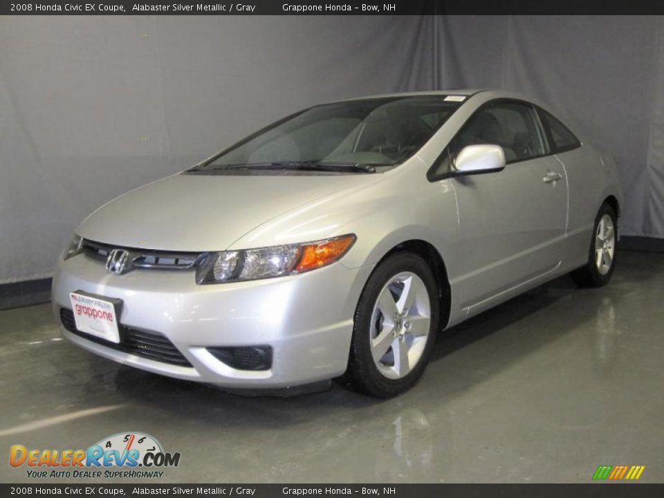 2008 Honda Civic EX Coupe Alabaster Silver Metallic / Gray Photo #1