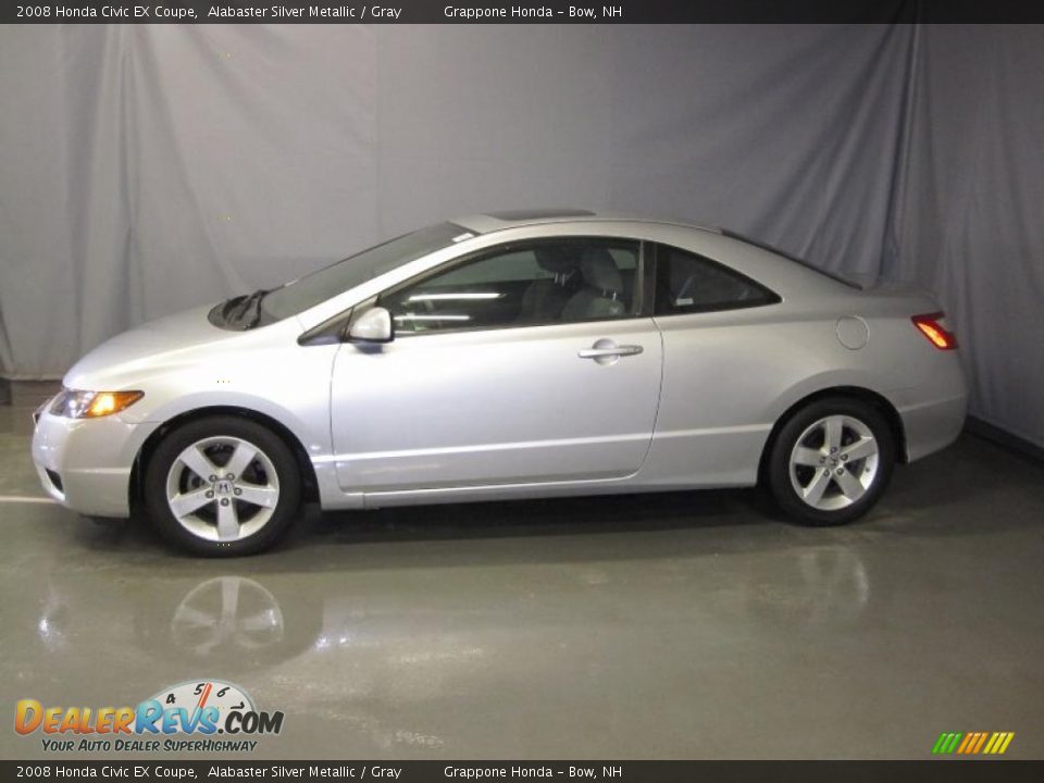 2008 Honda Civic EX Coupe Alabaster Silver Metallic / Gray Photo #2