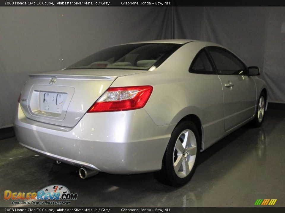 2008 Honda Civic EX Coupe Alabaster Silver Metallic / Gray Photo #3